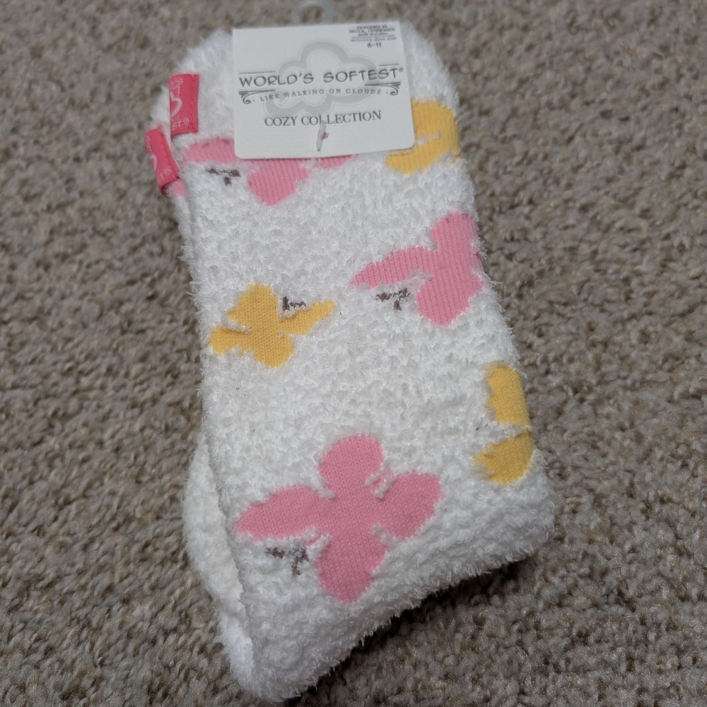 Fuzzy Butterfly Socks